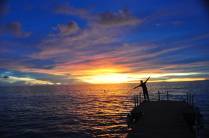 Admirado com o lincrível pôr-do-sol em Kralendijk, em Bonaire